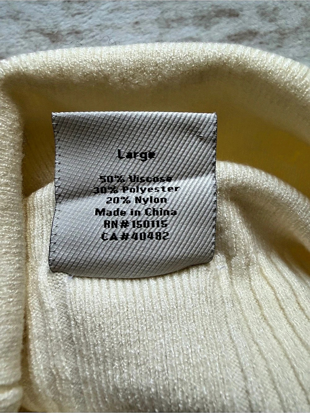 Varley Ravena Rib-Knit Turtleneck Sweater Cream Large - Picture 5 of 5